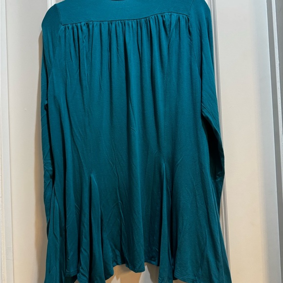 Soft Surroundings Green Open Front Drape Asymmetric Cardigan Long Sleeve XL - Picture 5 of 6